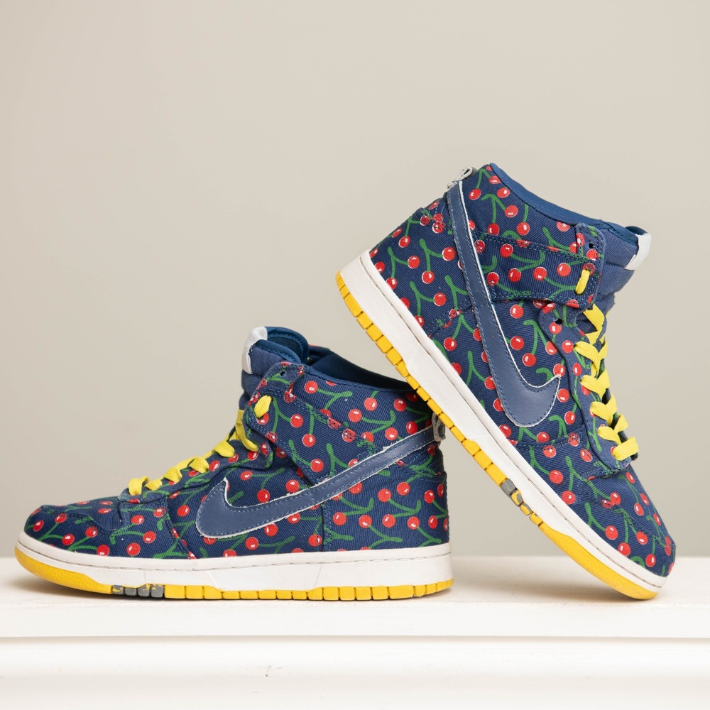 Nike Dunk High VTG Y2K Cute Cherry Print Coquette PinUp Pop Art Retro Cherries